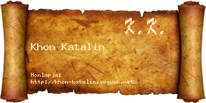 Khon Katalin névjegykártya